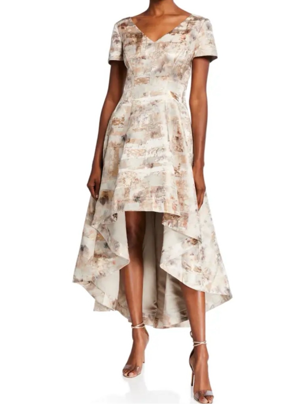 White Tie by Shani Jacquard High-Low Gown Size 2